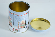 Load image into Gallery viewer, Pier 1 Imports Musical Christmas Tin – Village Scene Design, Lidded Holiday Décor

