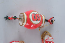 Load image into Gallery viewer, NC State Wolfpack Christmas Ornament Lot 2006 2007 2008 Santa Bell Train Plane
