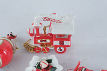 Load image into Gallery viewer, NC State Wolfpack Christmas Ornament Lot 2006 2007 2008 Santa Bell Train Plane
