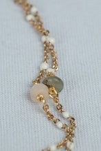 Load image into Gallery viewer, Nakamol Gold Tone Layered Necklace Green Stone Teardrop Pendant Beaded
