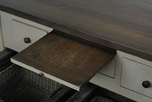 Load image into Gallery viewer, NapaStyle Possum Belly Kitchen Island with Zinc Bins and Dark Wood Top

