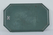 Load image into Gallery viewer, Vintage Nashco Hand Painted Floral Tole Tray Turquoise Metal Serving Tray New York
