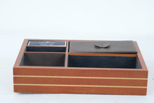 Load image into Gallery viewer, Nautica Dresser Valet Wood Leather Jewelry Watch Organizer Mens Catchall
