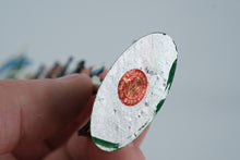 Load image into Gallery viewer, Pair of German Tin Miniature Maypoles – Kunst &amp; Handwerk P. Urban München – Hand-Painted Erzgebirge-Style Figurines
