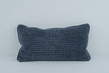 Load image into Gallery viewer, Blue Textured Chenille Lumbar Throw Pillow 20 Inch Geometric Accent Cushion
