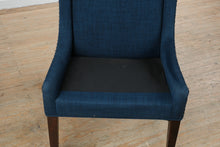 Load image into Gallery viewer, Pair of Madison Park Navy Upholstered Wingback Dining Chairs with Nailhead Trim
