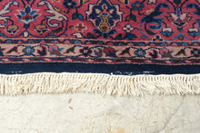 Load image into Gallery viewer, Vintage Handmade Persian Sarouk Style Wool Area Rug 94 x 120 Navy Floral Carpet
