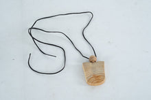 Load image into Gallery viewer, Hand-Carved Folk Art Wooden Pendant Necklace

