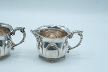 Load image into Gallery viewer, Antique Dutch Silverplate Creamer and Sugar Bowl Set Nieuw Amsterdam 1899
