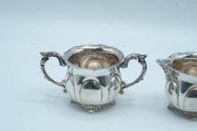 Load image into Gallery viewer, Antique Dutch Silverplate Creamer and Sugar Bowl Set Nieuw Amsterdam 1899
