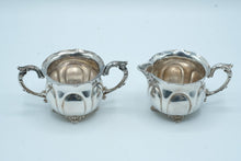 Load image into Gallery viewer, Antique Dutch Silverplate Creamer and Sugar Bowl Set Nieuw Amsterdam 1899
