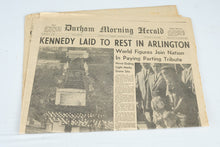 Load image into Gallery viewer, Original 1963 JFK Assassination Newspapers Durham Morning Herald Four Historic Issues
