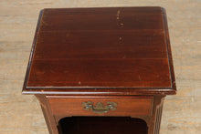 Load image into Gallery viewer, Vintage Mahogany Nightstand with Drawer &amp; Interior Shelf – 28&quot; Tall
