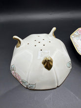 Load image into Gallery viewer, Antique Nippon Hand Painted Rose Berry Strainer Bowl Underplate Gold Trim Set
