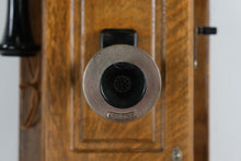Load image into Gallery viewer, Antique Western Electric No. 1317 Type Magneto Wall Telephone – Oak Wood, Early 20th Century
