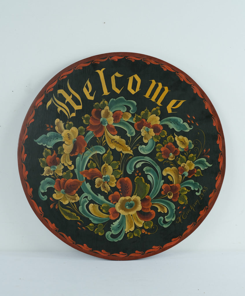 Norwegian Rosemaling Welcome Sign by Kathy Erikson (24