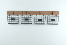 Load image into Gallery viewer, Rustic Wall Organizer Wood Metal Baskets Numbered Storage Rack Farmhouse
