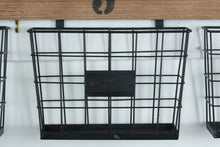 Load image into Gallery viewer, Rustic Wall Organizer Wood Metal Baskets Numbered Storage Rack Farmhouse
