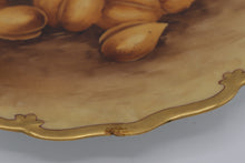 Load image into Gallery viewer, Hand Painted Porcelain Nut Plate with Gilded Scalloped Rim – Signed
