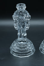 Load image into Gallery viewer, Princess House Holiday Treasures Nutcracker Candlesticks, Pair, 24% Lead Crystal, 8"
