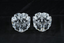 Load image into Gallery viewer, Orrefors Corona Votive Candle Holders Pair Crystal 2.5 Inch
