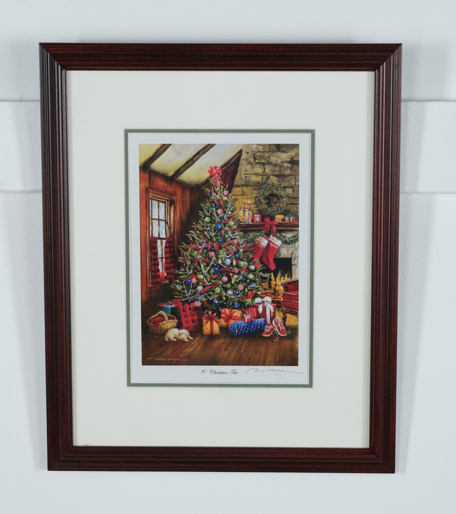 William Mangum Signed Print – “O’ Christmas Tree” – Framed Holiday Artwork