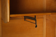 Load image into Gallery viewer, Vintage Oak Armoire Wardrobe Cabinet with Carved Crown and Double Doors
