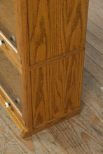 Load image into Gallery viewer, Oak Barrister Bookcase with Leaded Glass Top Door
