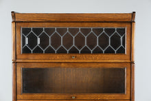 Load image into Gallery viewer, are 5 Stack Oak Barrister Bookcase with Leaded Glass Door and Globe Wernicke Style -#1- ONLINE ONLY
