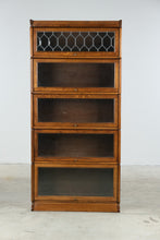Load image into Gallery viewer, are 5 Stack Oak Barrister Bookcase with Leaded Glass Door and Globe Wernicke Style -#2- ONLINE ONLY (Copy)
