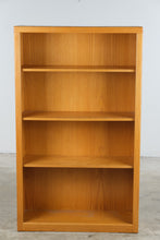 Load image into Gallery viewer, 5 Foot Tall Oak Bookcase with Adjustable Shelves
