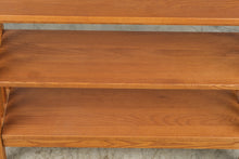 Load image into Gallery viewer, Mission Style Oak Three-Tier Console Table and Bookshelf
