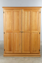 Load image into Gallery viewer, Solid Oak Computer Armoire Desk Cabinet with Pull Out Work Surface
