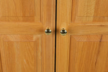 Load image into Gallery viewer, Solid Oak Computer Armoire Desk Cabinet with Pull Out Work Surface

