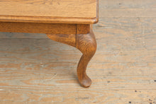 Load image into Gallery viewer, Oak Queen Anne Style Coffee Table, 54 Inch Rectangular Cocktail Table
