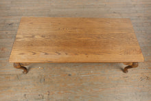 Load image into Gallery viewer, Oak Queen Anne Style Coffee Table, 54 Inch Rectangular Cocktail Table
