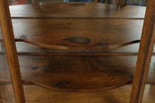 Load image into Gallery viewer, Antique Tiger Oak Curved Glass Curio Cabinet with Leaded Glass and Claw Feet

