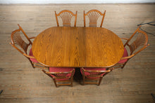 Load image into Gallery viewer, 🍽️ Carolina Oak Dining Set – Pedestal Table with Leaf &amp; 6 Chairs
