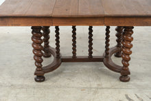 Load image into Gallery viewer, Married Oak Barley Twist Dining Table with Fixed Leaves
