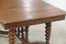 Load image into Gallery viewer, Married Oak Barley Twist Dining Table with Fixed Leaves
