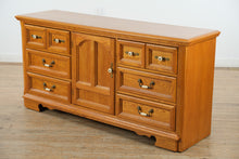 Load image into Gallery viewer, The Millstone Oak Dresser – Solid Wood – 9 Drawers + Center Cabinet
