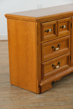 Load image into Gallery viewer, The Millstone Oak Dresser – Solid Wood – 9 Drawers + Center Cabinet
