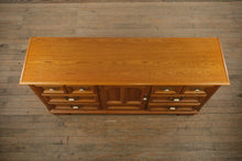 Load image into Gallery viewer, The Millstone Oak Dresser – Solid Wood – 9 Drawers + Center Cabinet
