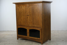 Load image into Gallery viewer, Amish Made Solid Oak Entertainment Cabinet Media Armoire
