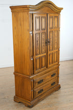 Load image into Gallery viewer, Solid Oak Gentleman’s Chest / Armoire – 40″ W x 17″ D x 74″ H
