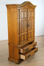 Load image into Gallery viewer, Solid Oak Gentleman’s Chest / Armoire – 40″ W x 17″ D x 74″ H
