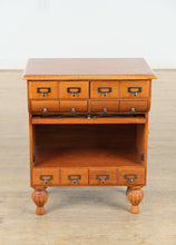 Load image into Gallery viewer, Oak Organizer Cabinet with Leaded Glass Door
