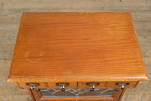 Load image into Gallery viewer, Oak Organizer Cabinet with Leaded Glass Door
