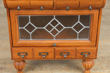 Load image into Gallery viewer, Oak Organizer Cabinet with Leaded Glass Door
