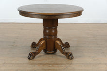Load image into Gallery viewer, Solid Oak Pedestal Dining Table with Claw Feet – 42&quot; Round
